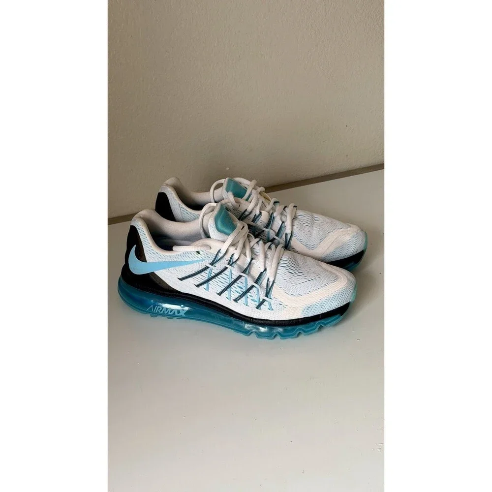 Nike Air Max 2015 White Clearwater Women's Size 9 Running Shoes 698903-104 Blue